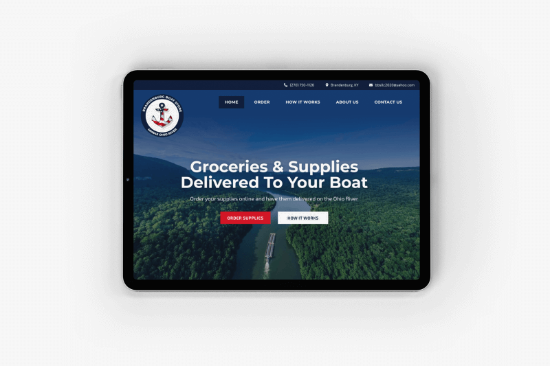Brandenburg Boat Store Website Mockup