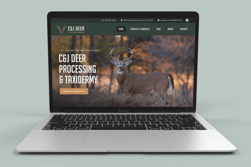 C & J Deer Processing & Taxidermy Website Mockup