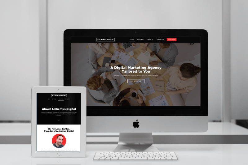 alchemus digital website mockup